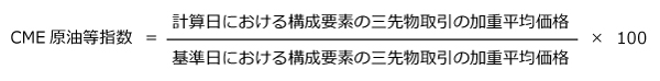 CME原油等指数とWTI先物価格の推移