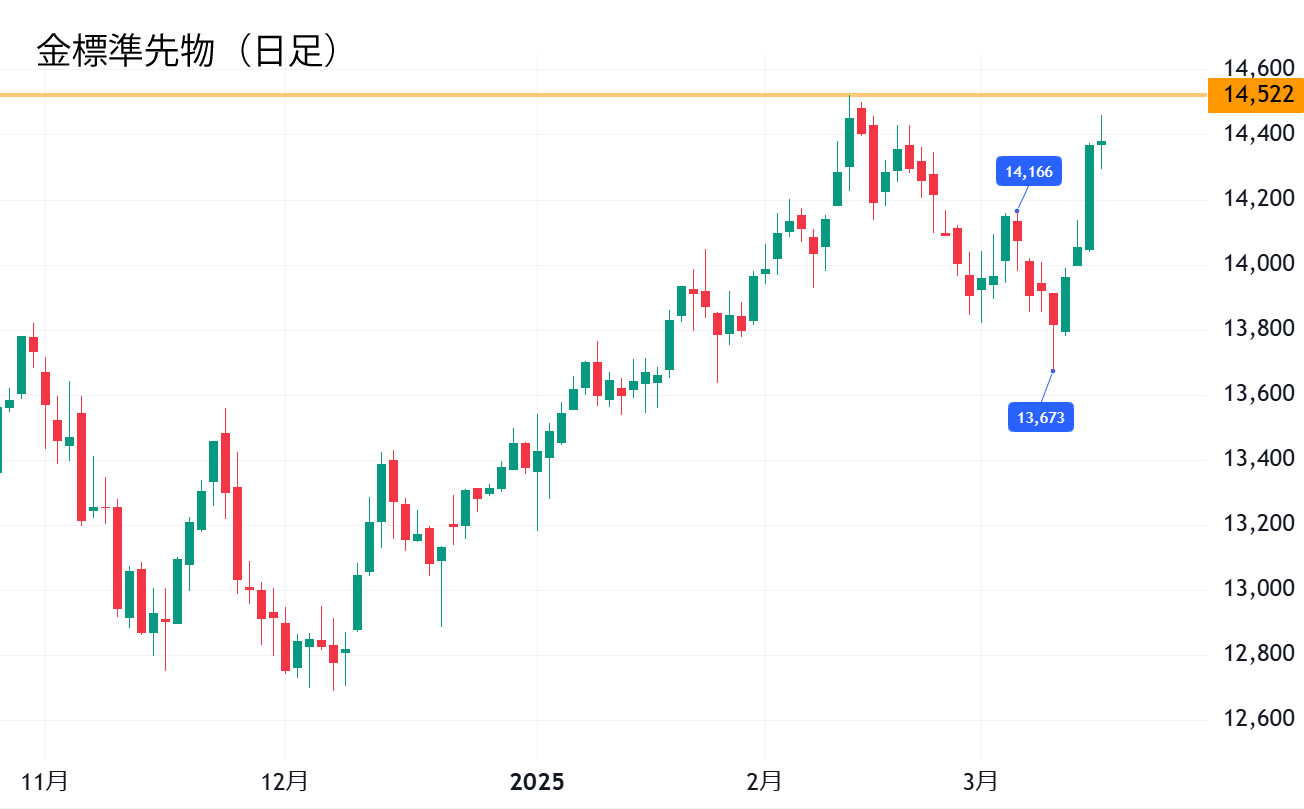 金標準先物（日足）