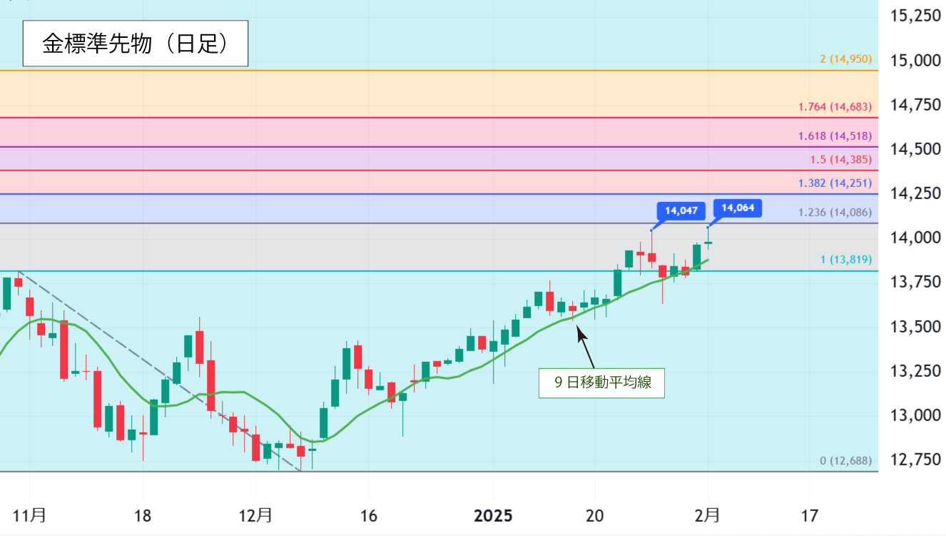金標準先物（日足）