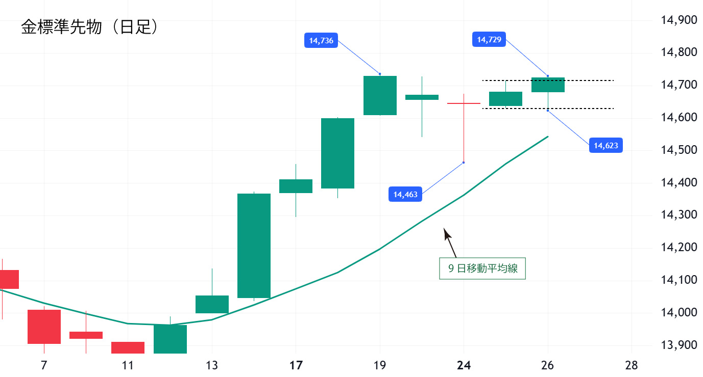金標準先物（日足）